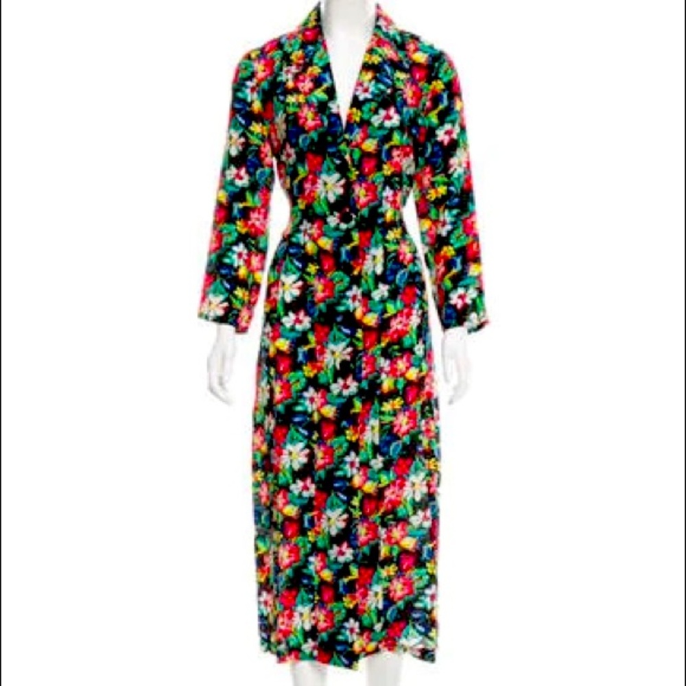 Rixo London floral print silk button down dress